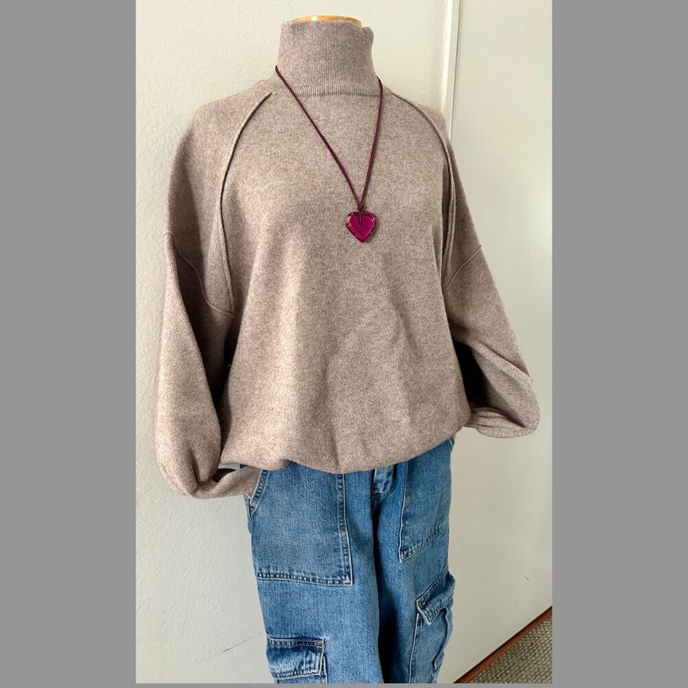ZARA  oversized turtle neck sweater  cocoa brown